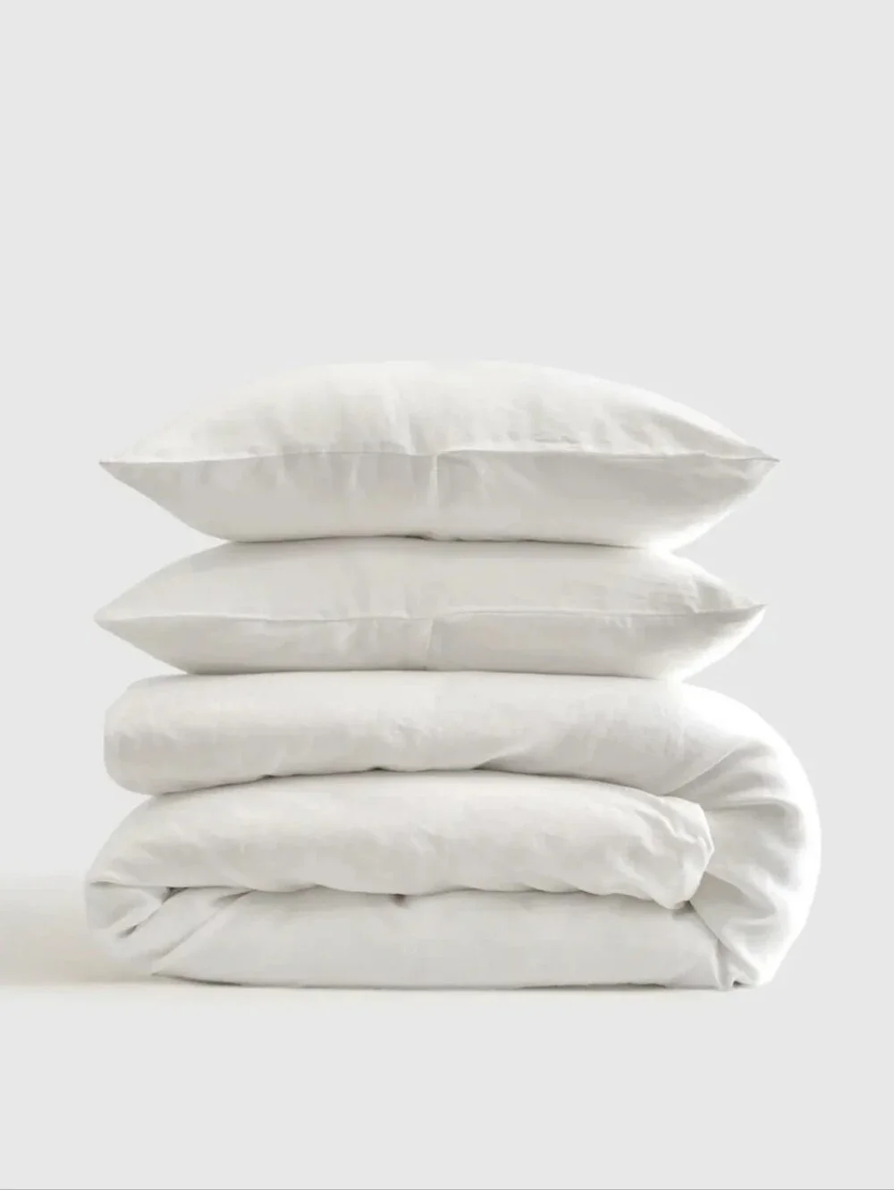 Quince European Linen Duvet Cover Set White Full/Queen NWT 100% Linen + Shams